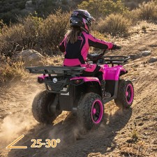 24V 4-Wheeler Ride on Toy w/Slow Start, Songs, Stories, Tunes, MIC/SD/USB Port