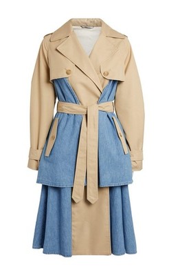   MAX MARA Trenchcoat Doppelreiher Wasserdicht Baumwolle Und Denim Trenchcoat Silva M