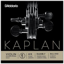 D'Addario Kaplan Golden Spiral Solo Violin E String 4/4 Extra Heavy Ball End