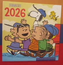 2026 SNOOPY PEANUTs 7X7" MINI Monthly Wall CALENDAR - LUCY Cartoons 7X14" OPEN