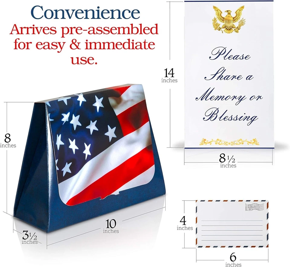 Tarjetas de memoria hechas en Estados Unidos para funerales militares - Tarjetas de notas patrióticas conmemorativas Foto 2 de 4