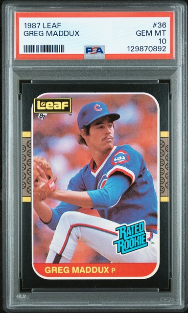 1987 Leaf #36 Greg Maddux PSA 10 Chicago Cubs