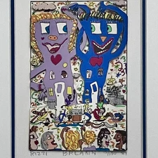 Listed JAMES RIZZI (d.2011) Pop Art SERIGRAPH / 1984 “Breakin” / LIMITED EDITION