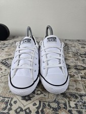 Converse Chuck Taylor All Star White Leather Low Top Women's Shoes Size 7