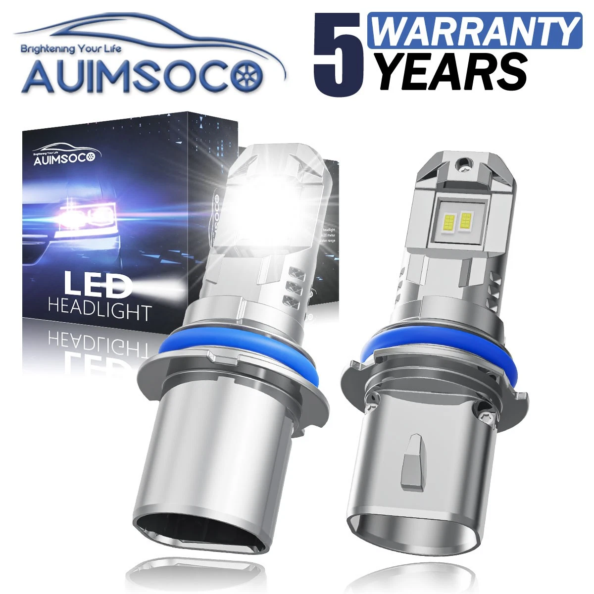 For Ford Crown Victoria 1998-2011 Pair LED Headlight High-Low Beam Combo Bulb