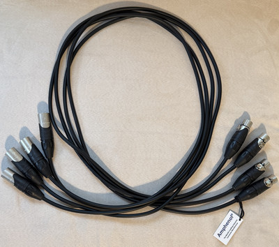 WORLDS BEST CABLES 4 Units 4 Foot  Canare L-4E6S Star Quad Balanced XLR AMPHENOL
