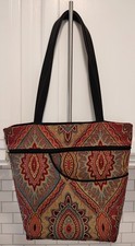 Danny K of Beverly Hills Tapestry Floral Print Shoulder Bag/Purse Made in U.S.A.