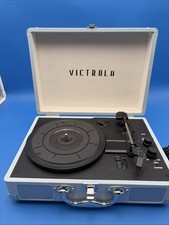 Victrola Suitcase 3 Speed Bluetooth Turntable Record Player Lt Blue VSC-400SB