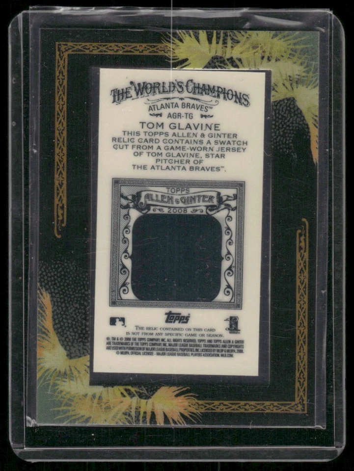 Tom Glavine 2008 Topps Allen & Ginter Framed Mini Game Used Jersey Relic #AGR-TG - Image 2 of 2