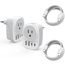 European Travel Plug Adapter,Universal Travel International Power Adapter 2 U...