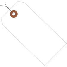 Wired Plastic Shipping Tags, 4 3/4" x 2 3/8", White, Waterproof, Inventory As...