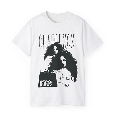 BRAT 2024 Charli XCX Unisex White N Black T Shirt Full Size S-5XL