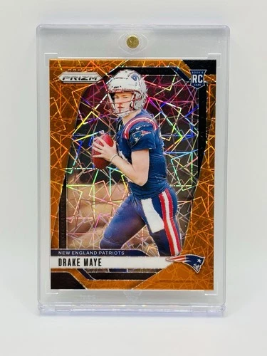 2024 Panini Prizm Rookies Drake Maye #329 Orange Lazer Prizm (RC)