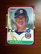 Mike Heath Signed 1987 Donruss Opening Day Autograph 