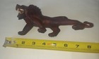 Wooden Hand Carved Lion Vintage Glass Eyes Figurine China Intricate Detail — photo 3