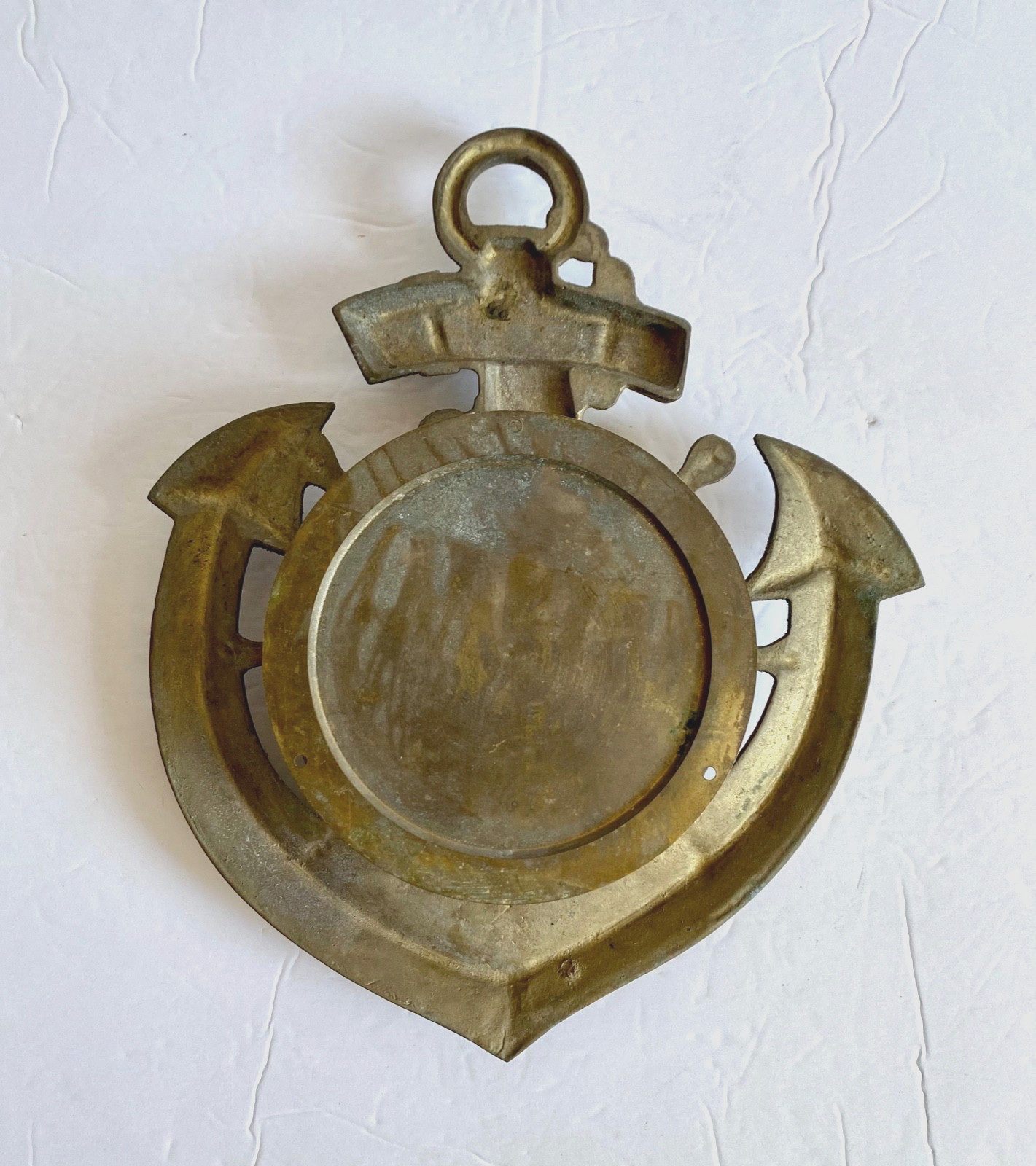 Vintage Brass Nautical Ship's Time Wall Quartz Clock Anchor Marine Ship Boat