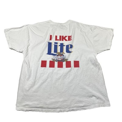 Vintage Miller Lite Beer T Shirt XXL White Choose Lite I Like Lite USA
