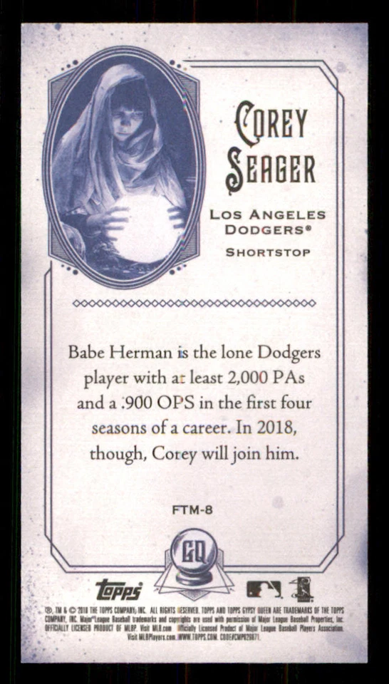 2018 Topps Gypsy Queen Fortune Teller Mini #FTM8 Corey Seager - Image 2 of 2