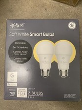 2 Pack C By GE Smart LED Light Bulb A19 760 Lumens Dimmable - Soft White 