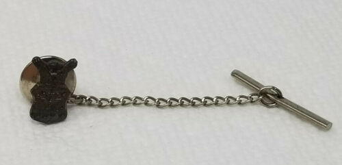 Tie Clasp Clip Eagle Crest Spread Wings Antique Silver Colored Pewter - Picture 2 of 4