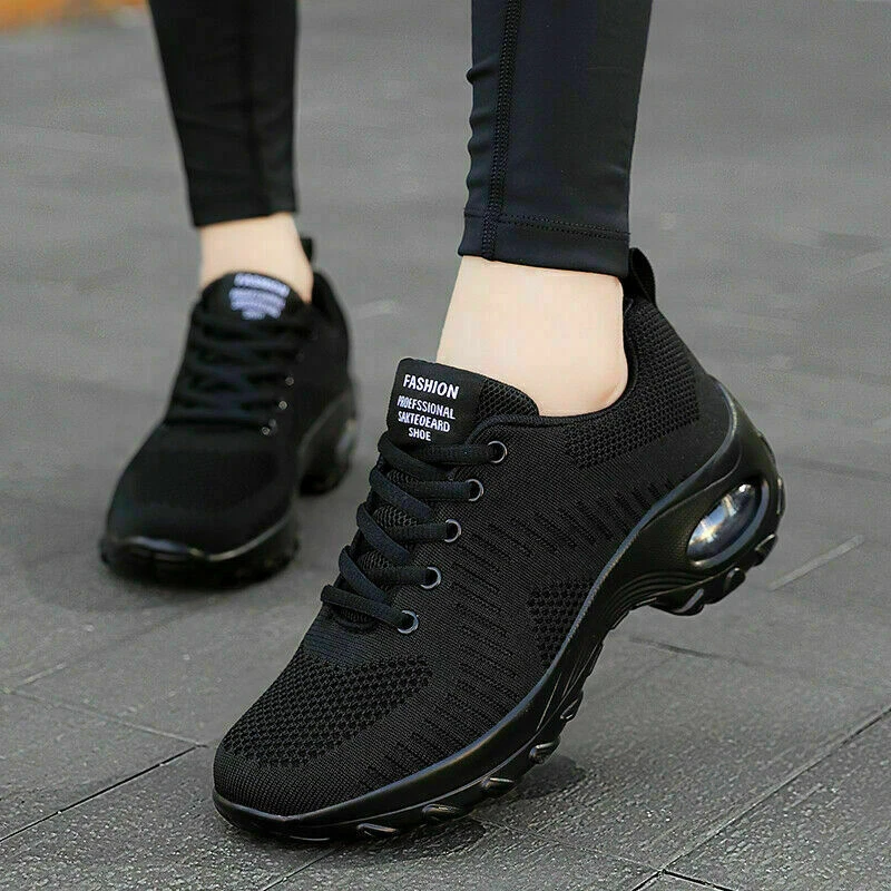Womens Air Running Trainers Ladies Sneakers Lace Up Jogging Comfy Fashion Shoes