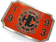 1993 HC High Capacity Humboldt Iowa Belt Buckle Red Black Limited Ed Farm Advert