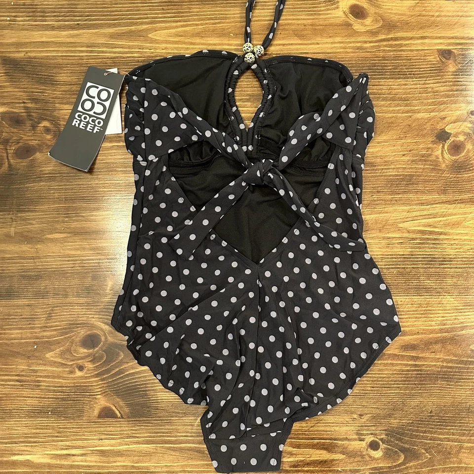 Coco Reef Boutique Swimsuit Underwire Size 40D Black polka dot One Piece - Image 4 of 4