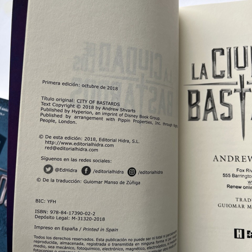 Andrew Shvarts Ciudad de los Bastardos / Bastardos Reales Ex Libris
