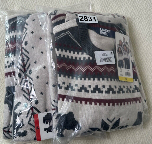 Lands' End Women's/Mens/Pet Family Holiday Sweater Pack M,S,M - Picture 7 of 7