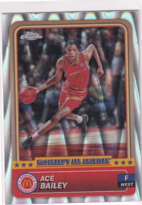2024 Topps McDonalds All-American No. 34 Ace Bailey Silver Raywave