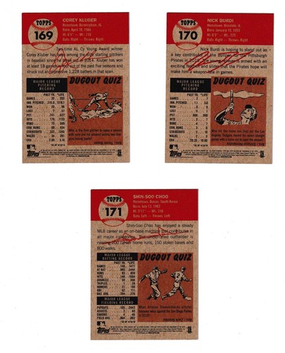 2019 Topps Living Set~Week 57~#169 Kluber~#170 Nick Burdi RC~#171 Shin-Soo-Choo - Bild 2 von 3