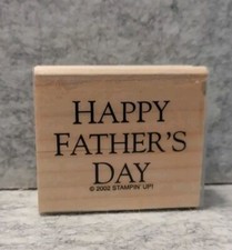 Stampin Up 2002 "Happy Father's Day" Wood Mounted Rubber Stamp