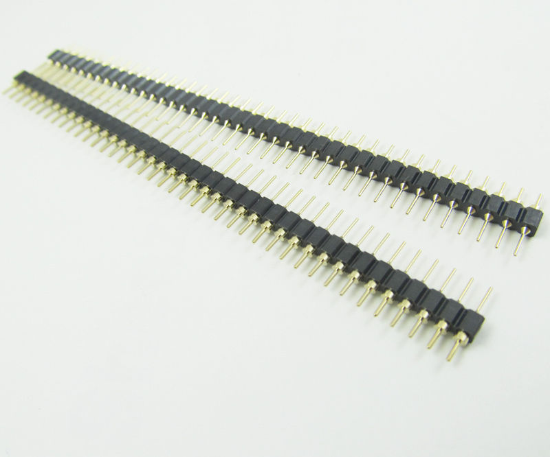 10pcs Gold Round 40pin Male single row 0.1