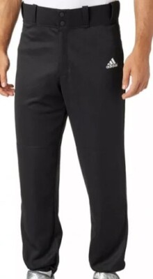 NEW Adidas Boys Triple Stripe Elastic Bottom Baseball Pants Aeroready XL Black