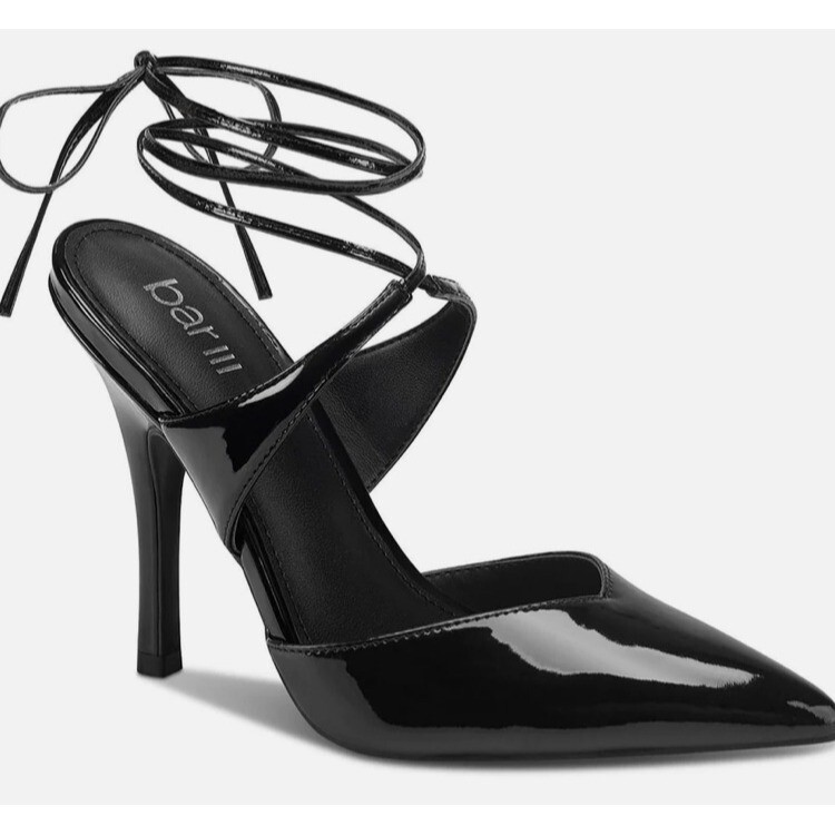 Bar III Women's Candace Lace-up Pointed Toe Pumps Black Size 7M NWB