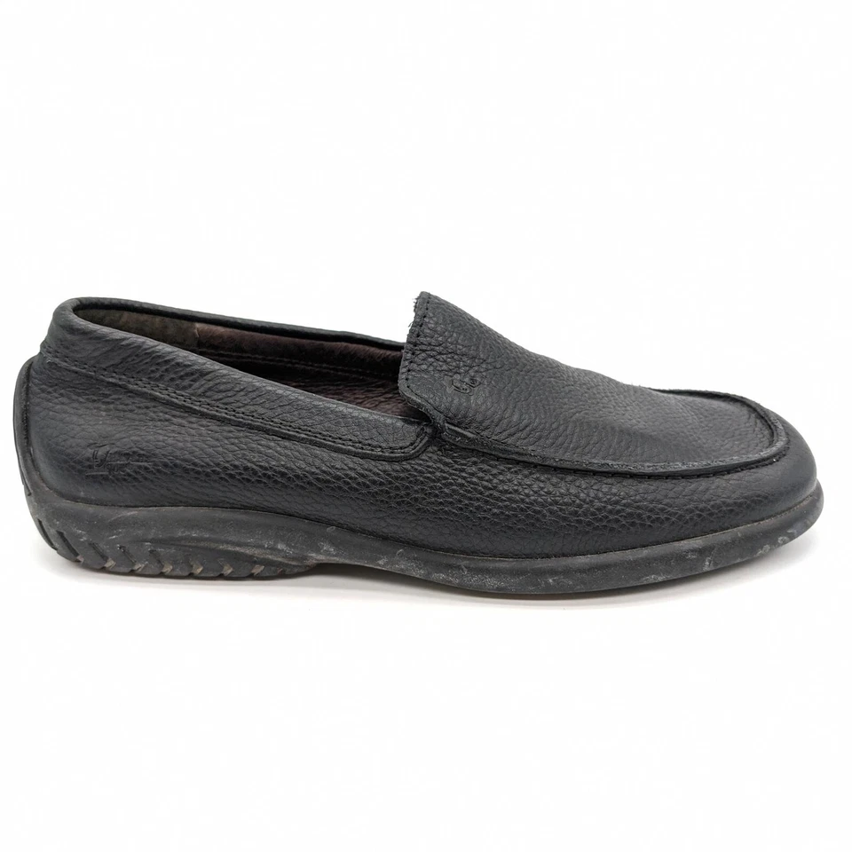 Mocasines planos Havana Joe de cuero negro con puntera cuadrada para conducir EE. UU. 7,5 - 8 UE 38 Foto 4 de 4