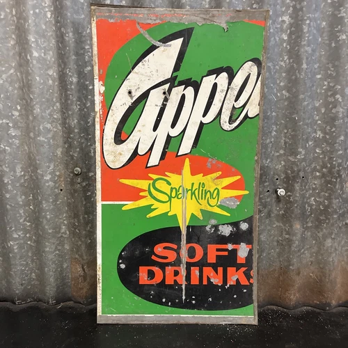 APPELT’S SOFT DRINKS Vintage Screen Print Tin Sign from BAROSSA VALLEY S.A.