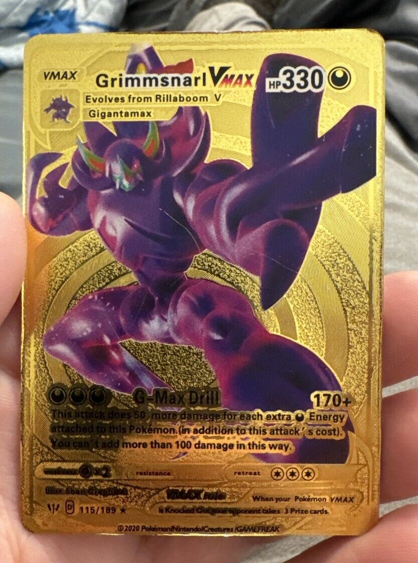 Pokemon Grimmsnarl VMAX Gold Foil Custom Card HP 330 Pokemon Grimmsnarl VMAX Gold Foil Custom Card HP 330