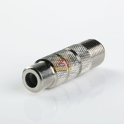 RCA FEMALE JACK TO FEMALE PLUG COAXIAL THREADED END CONNECTOR RCA to F