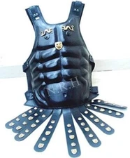 Armor Medieval Padded Black Armor Muscle Body Leather Black Jacket full wearabl