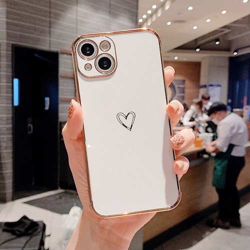 For iPhone 14 13 12 11 Pro Max XR 8 Colorful Love Heart Plating Soft Case Cover - Picture 17 of 21