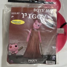 PHATMOJO Piggy Mask Robe Boys M 8 Halloween Costume Disguise new NIP