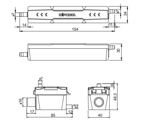 Schlanke Mini-Split-Kondensatpumpen P12 Wipcool Klimaanlage Wärmepumpe - Bild 4 von 5