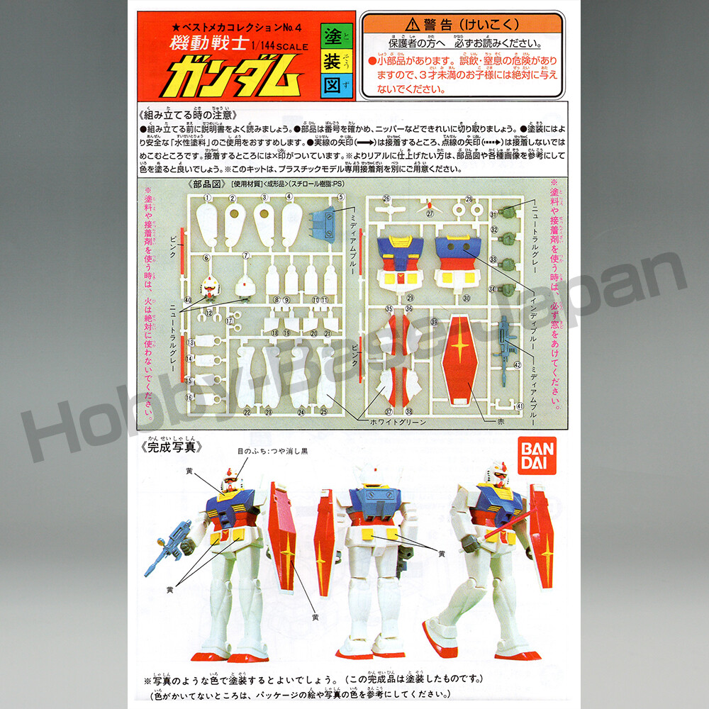 1/144 RX-78 GUNDAM & MSN-02 ZEONG (Old Kit 2 Sets) BANDAI
