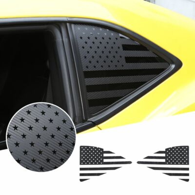  Rear Triangle Quarter Window USA Flag Decal Sticker Trim For Chevy Camaro 10-15