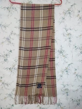 Cejon Scarf Italian Scarf 11''x 64'' Fringe Brown Plaid Black Cream Red Tartan