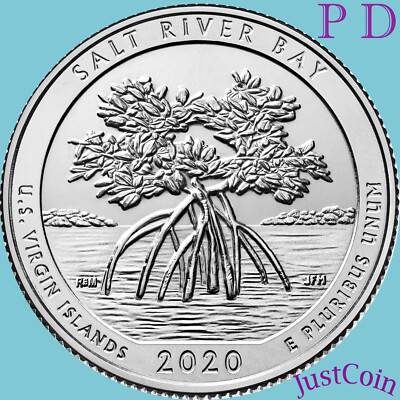 2020 P&D SALT RIVER BAY (US VIRGIN) NATIONAL PARK TWO UNCIRCULATED QUARTERS SET 