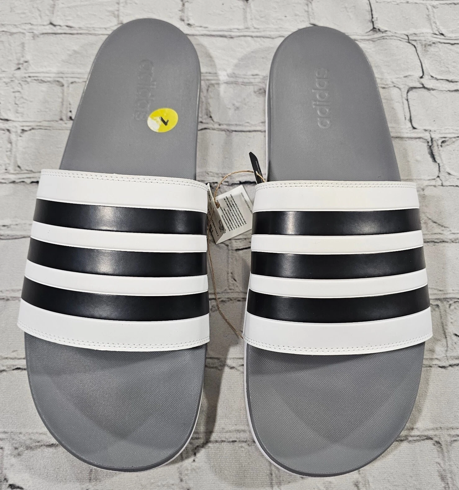 Adidas ADILETTE COMFORT scarpa sandalo slide bianco grigio nero GZ5895 UOMO TAGLIA 18