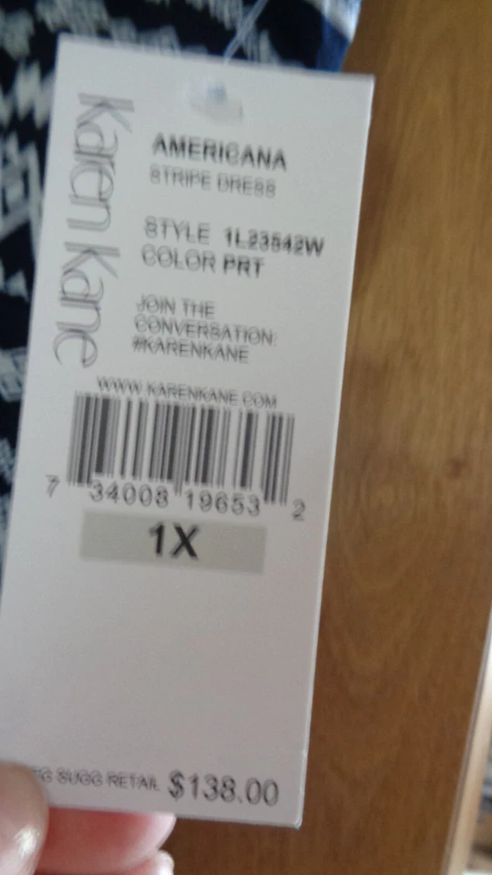 Karen Kane Women's sleeveless Dress, NAVY/white, Size 1X - NEW TAGS - $138. H-L - Изображение 3 из 4