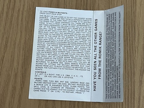 VIC 20 Romik Pedes & Mutants - Ultra Rare & Working -👽👾Retro Gift Idea👾👽 - Afbeelding 16 van 24